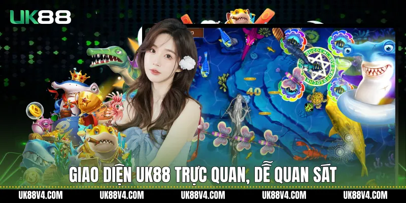 Bắn Cá Online UK88 Và Trải Nghiệm Giải Trí Đại Dương Ổn Định Giao diện UK88 trực quan, dễ quan sát